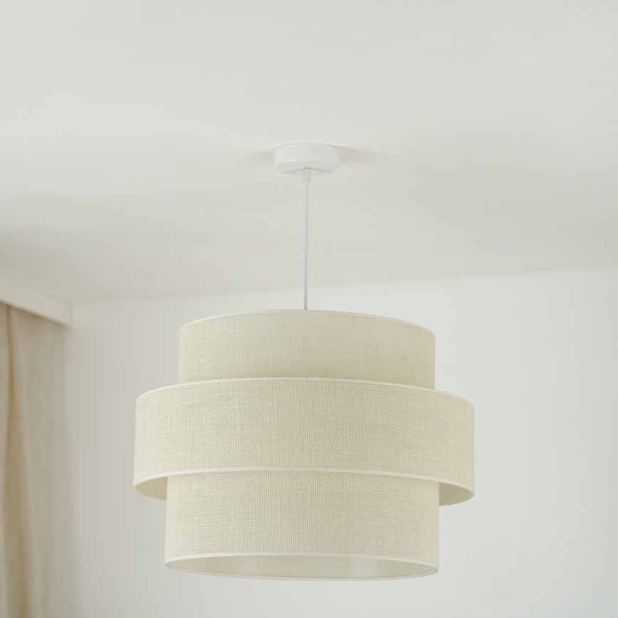 Brilagi - Suspension filaire SPACE YUTE 1xE27/15W/230V d. 50 cm crème/blanc