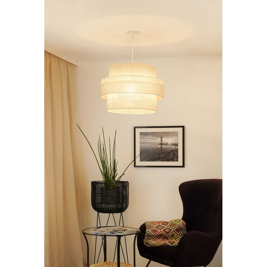 Brilagi - Suspension filaire SPACE YUTE 1xE27/15W/230V d. 50 cm crème/blanc