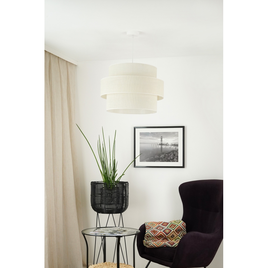 Brilagi - Suspension filaire SPACE YUTE 1xE27/15W/230V d. 50 cm crème/blanc