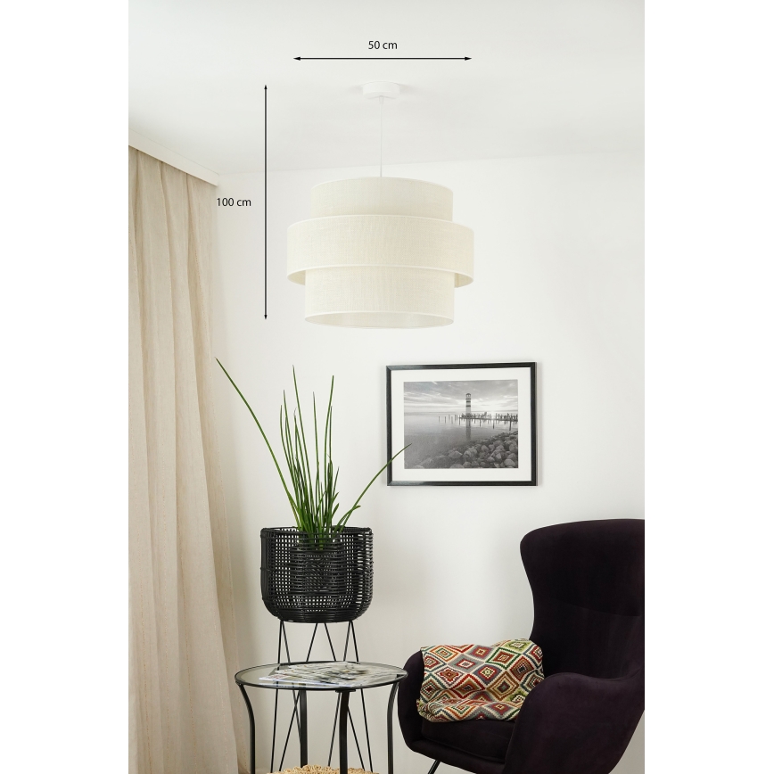 Brilagi - Suspension filaire SPACE YUTE 1xE27/15W/230V d. 50 cm crème/blanc
