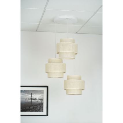 Brilagi - Suspension filaire SPACE YUTE 3xE27/15W/230V crème/blanc