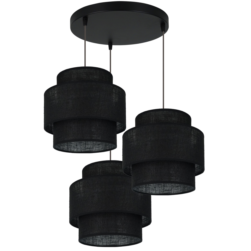 Brilagi - Suspension filaire SPACE YUTE 3xE27/15W/230V noir