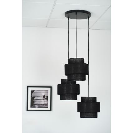Brilagi - Suspension filaire SPACE YUTE 3xE27/15W/230V noir