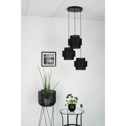 Brilagi - Suspension filaire SPACE YUTE 3xE27/15W/230V noir