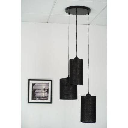 Brilagi - Suspension filaire TUBES 3xE27/15W/230V noir