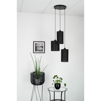 Brilagi - Suspension filaire TUBES 3xE27/15W/230V noir