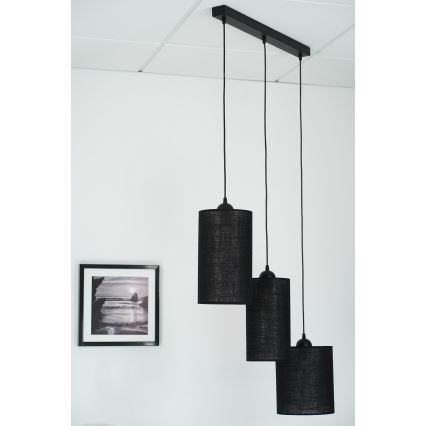 Brilagi - Suspension filaire TUBES 3xE27/15W/230V noir