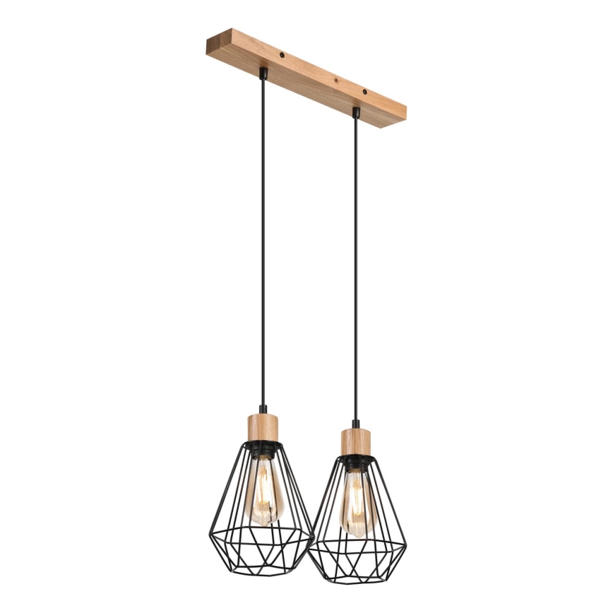 Brilagi - Suspension filaire WOODY BASKET 2xE27/60W/230V chêne