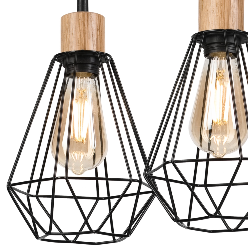 Brilagi - Suspension filaire WOODY BASKET 2xE27/60W/230V chêne
