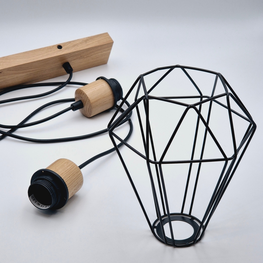 Brilagi - Suspension filaire WOODY BASKET 2xE27/60W/230V chêne