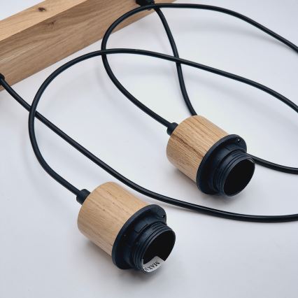 Brilagi - Suspension filaire WOODY BASKET 2xE27/60W/230V chêne
