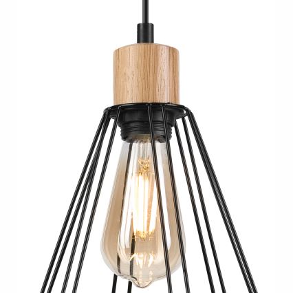 Brilagi - Suspension filaire WOODY BASKET 3xE27/60W/230V chêne
