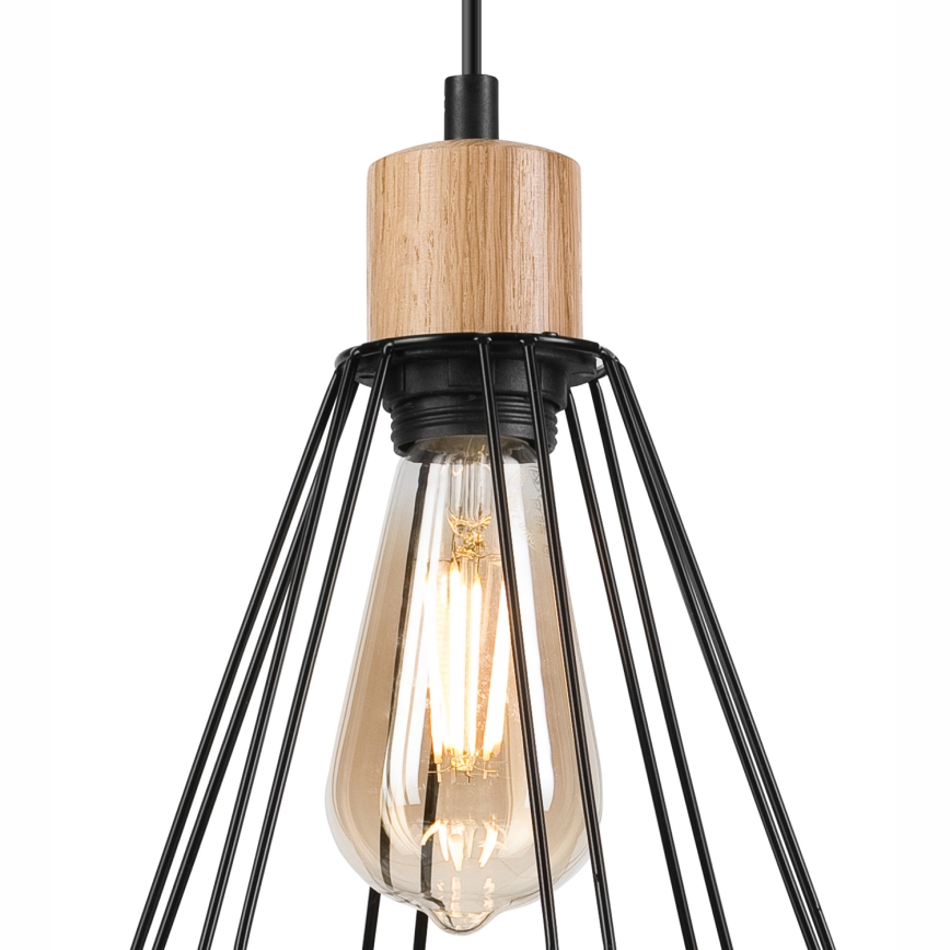 Brilagi - Suspension filaire WOODY BASKET 3xE27/60W/230V chêne