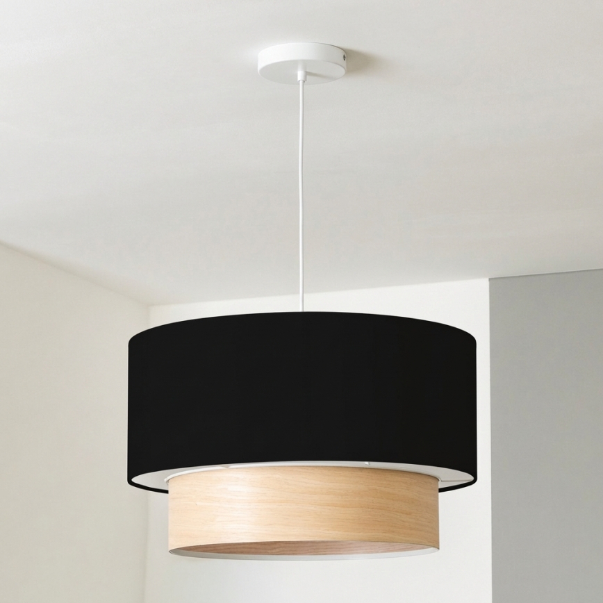 Brilagi - Suspension LED à câble CERIA 1xE27/40W/230V Ø 50 cm noir/beige