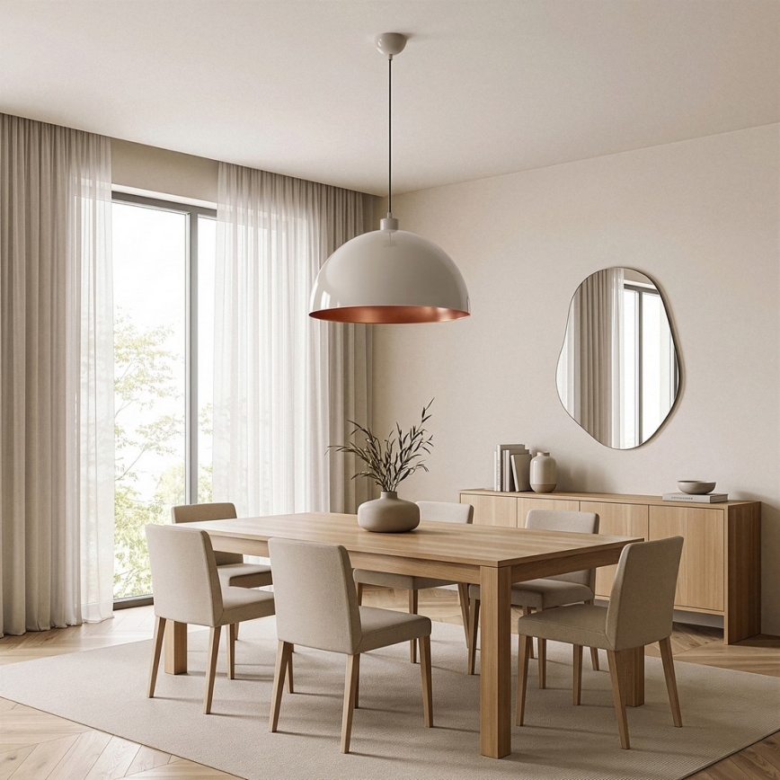 Brilagi - Suspension LED à câble METALO 1xE27/40W/230V Ø 40 cm beige/cuivré