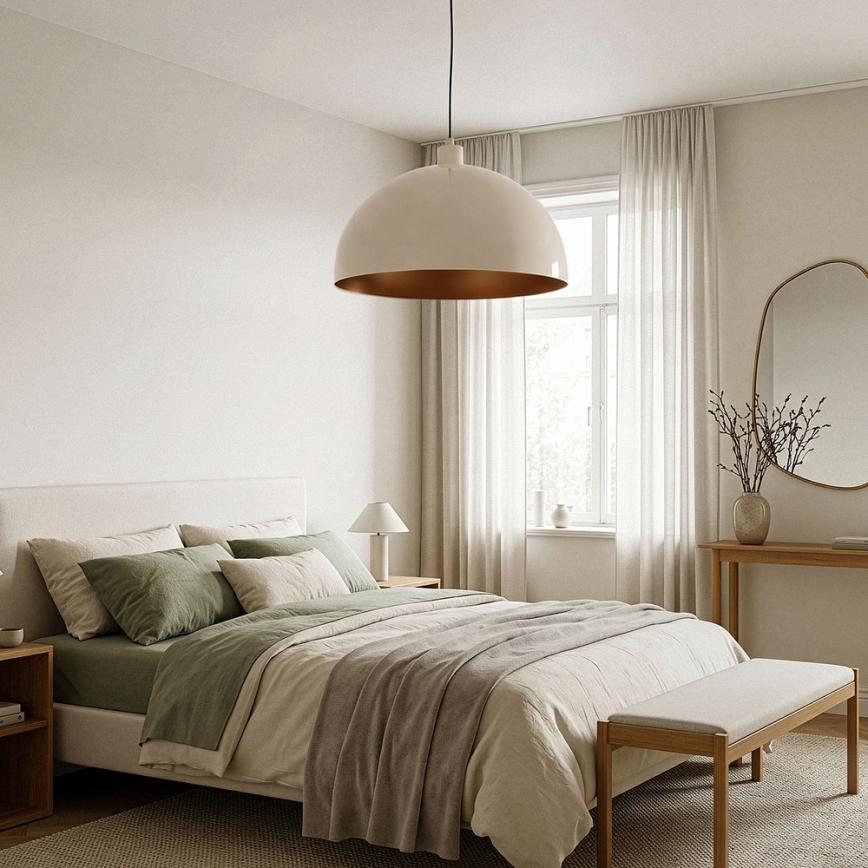 Brilagi - Suspension LED à câble METALO 1xE27/40W/230V Ø 40 cm beige/cuivré