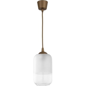 Brilagi - Suspension LED à câble RETRO GLASS 1xE27/60W/230V Ø 14 cm marron/blanc