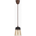 Brilagi - Suspension LED à câble RETRO GLASS 1xE27/60W/230V Ø 15,5 cm marron/beige fumé/noir