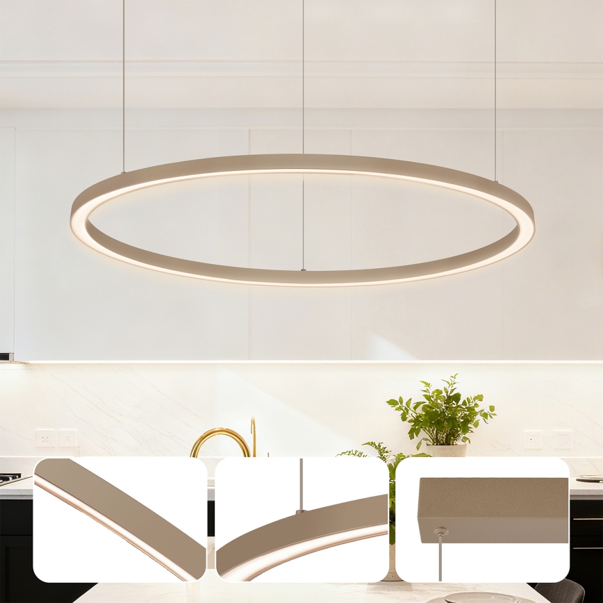Brilagi - Suspension LED dimmable sur câble PORTOFINO LED/60W/230V 3000-6000K Ø 80 cm beige + télécommande