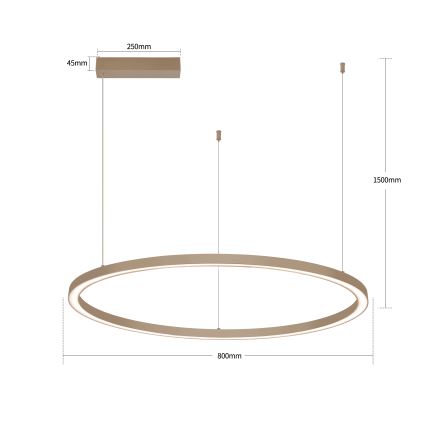 Brilagi - Suspension LED dimmable sur câble PORTOFINO LED/60W/230V 3000-6000K Ø 80 cm beige + télécommande