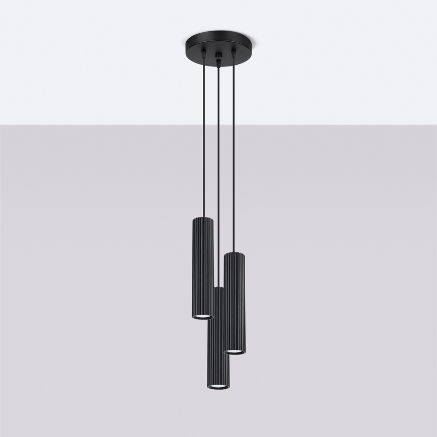 Brilagi - Suspension LED CRESTO sur câble, 3x GU10/10W/230V, noir