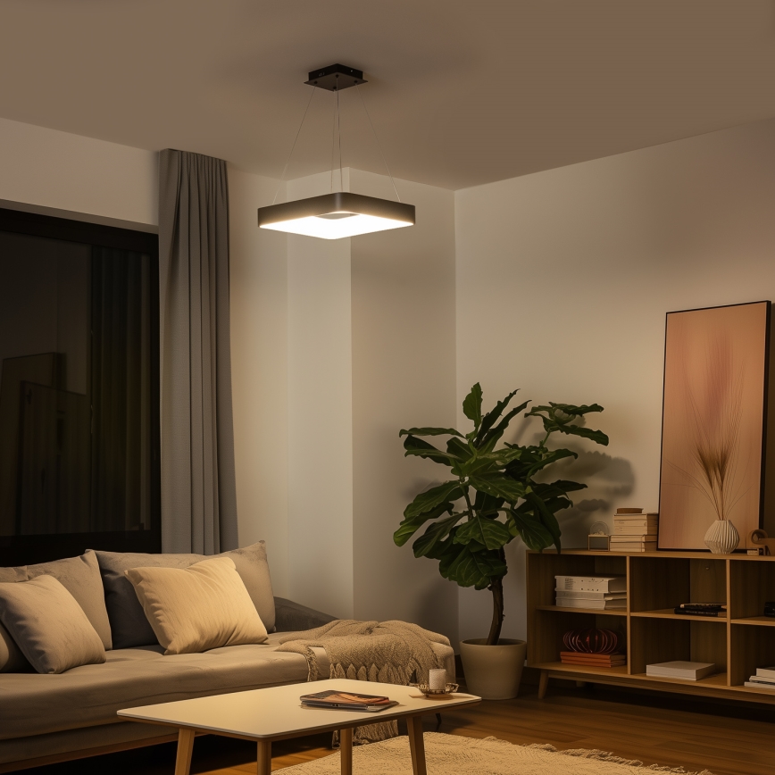 Brilagi - Suspension LED dimmable sur câble FALCON II LED/80W/230V 3000-6500K 40x40 cm noir avec télécommande