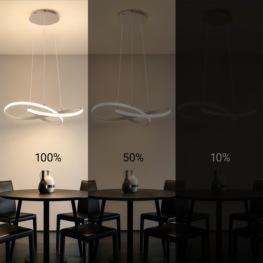 Brilagi - Suspension LED dimmable sur câble INFINITY LED/55W/230V 3000-6000K 50 x 50 cm beige + télécommande