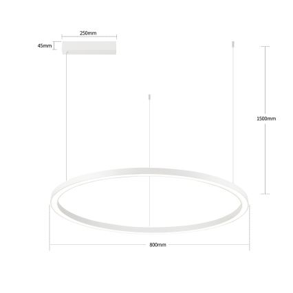 Brilagi - Suspension LED dimmable sur câble PORTOFINO LED/60W/230V 3000-6000K Ø 80 cm blanc + télécommande