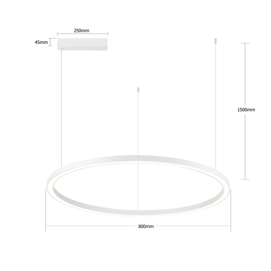 Brilagi - Suspension LED dimmable sur câble PORTOFINO LED/60W/230V 3000-6000K Ø 80 cm blanche + télécommande
