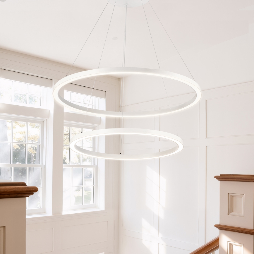 Brilagi - Suspension LED dimmable sur câble PORTOFINO LED/98W/230V 3000-6000K Ø 80 cm blanc + télécommande