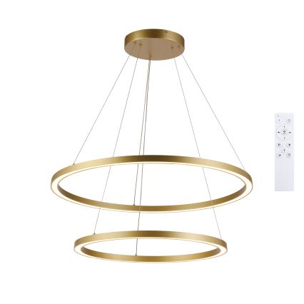Brilagi - Suspension LED dimmable sur câble PORTOFINO LED/98W/230V 3000-6000K ø 80 cm dorée + télécommande
