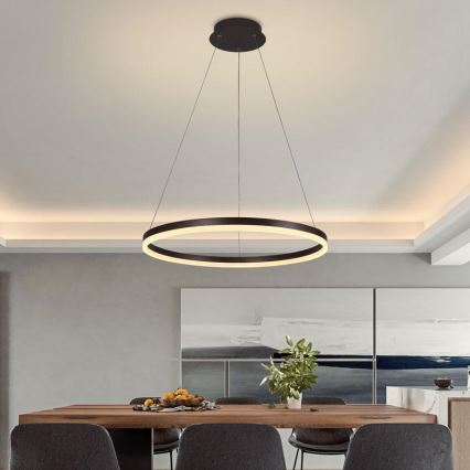 Brilagi - Suspension LED dimmable sur câble CIRCLE LED/42W/230V 3000-6500K Ø 60 cm marron + télécommande