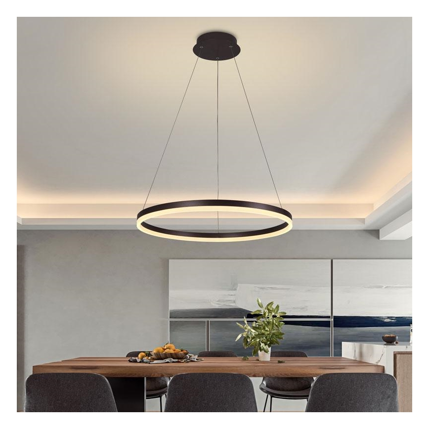 Brilagi - Suspension LED dimmable sur câble CIRCLE LED/42W/230V 3000-6500K Ø 60 cm marron + télécommande