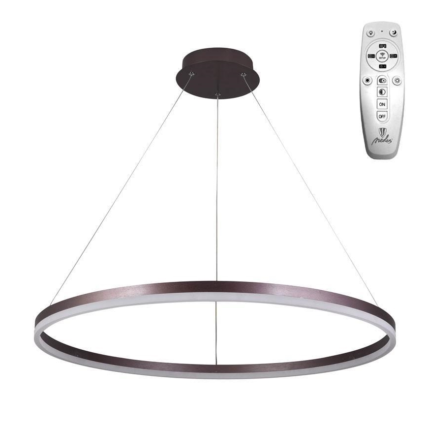 Brilagi - Suspension LED dimmable sur câble CIRCLE LED/55W/230V 3000-6500K Ø 80 cm marron + télécommande