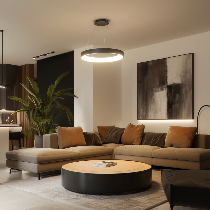 Brilagi - Suspension LED dimmable sur câble FALCON II LED/99W/230V 3000-6500K Ø 60 cm noire + télécommande