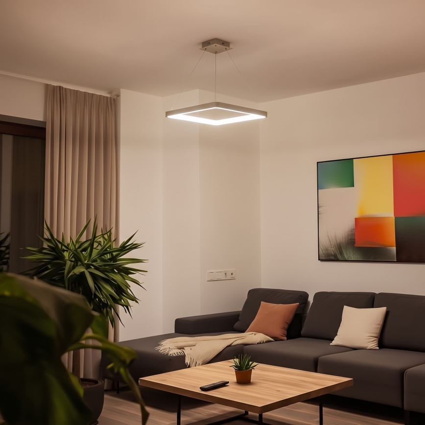 BRILAGI - LED lustre dimmable sur câble FALCON SLIM LED/50W/230V 3000-6500K 50x50 cm beige + télécommande
