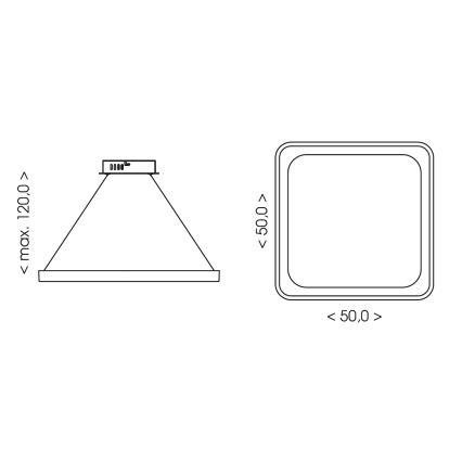 BRILAGI - LED lustre dimmable sur câble FALCON SLIM LED/50W/230V 3000-6500K 50x50 cm beige + télécommande