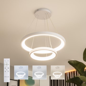 Brilagi - Suspension LED dimmable sur câble FALCON SLIM LED/68W/230V 3000-6500K Ø 50 cm blanc + télécommande