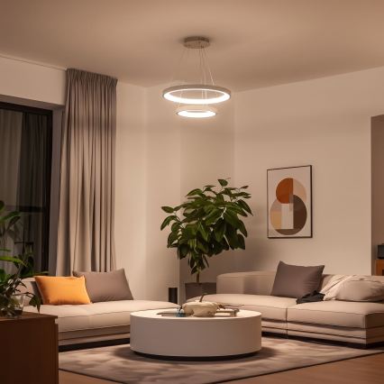 BRILAGI - Lustre LED dimmable sur câble FALCON SLIM LED/68W/230V 3000-6500K Ø 50 cm beige + télécommande