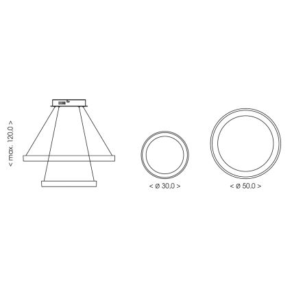 BRILAGI - Lustre LED dimmable sur câble FALCON SLIM LED/68W/230V 3000-6500K Ø 50 cm beige + télécommande