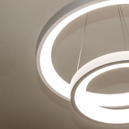 Brilagi - Suspension LED dimmable sur câble FALCON SLIM LED/68W/230V 3000-6500K Ø 50 cm blanc + télécommande