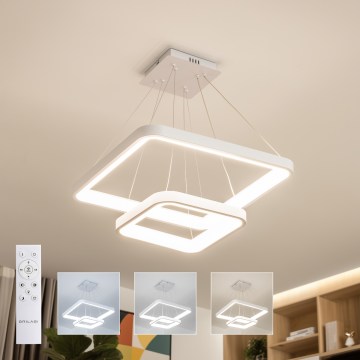 Brilagi - Suspension LED dimmable sur câble FALCON SLIM LED/78W/230V 3000-6500K 50x50 cm blanc + télécommande