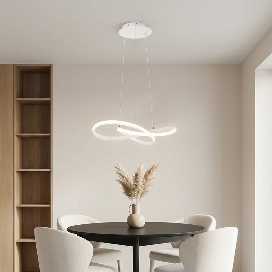 Brilagi - Suspension LED dimmable sur câble INFINITY LED/55W/230V 3000-6000K 50x50 cm blanche + télécommande