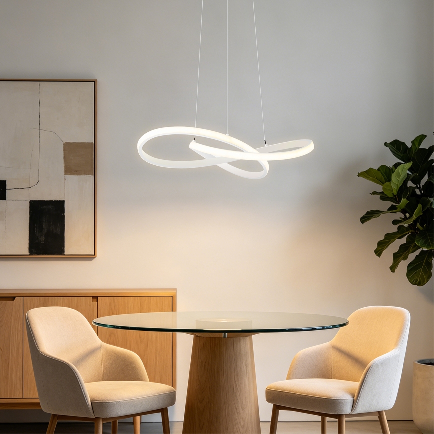Brilagi - Suspension LED dimmable sur câble INFINITY LED/55W/230V 3000-6000K 50x50 cm blanche + télécommande