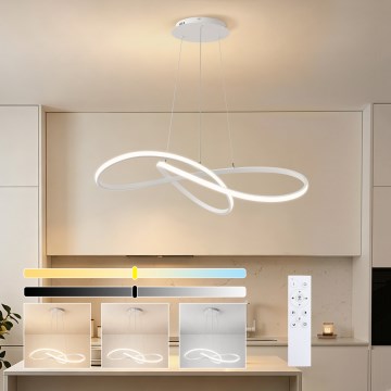 Brilagi - suspension LED dimmable sur câble INFINITY LED/80W/230V 3000-6000K 80x80 cm blanche + télécommande