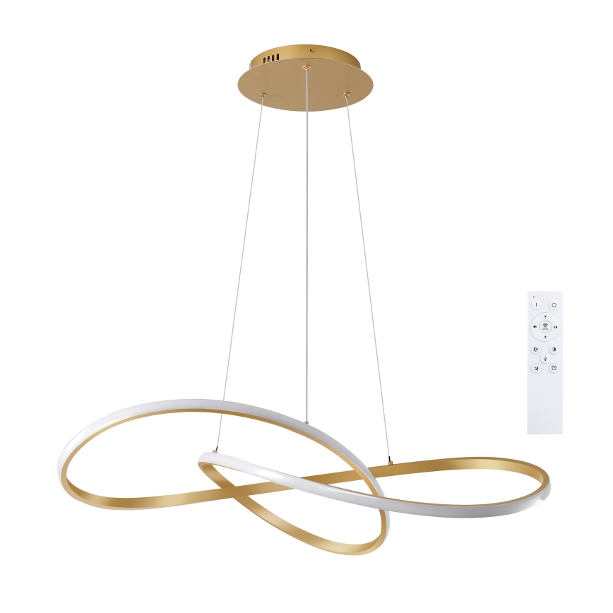 Brilagi - Suspension LED dimmable sur câble INFINITY LED/80W/230V 3000-6000K 80x80 cm doré + télécommande
