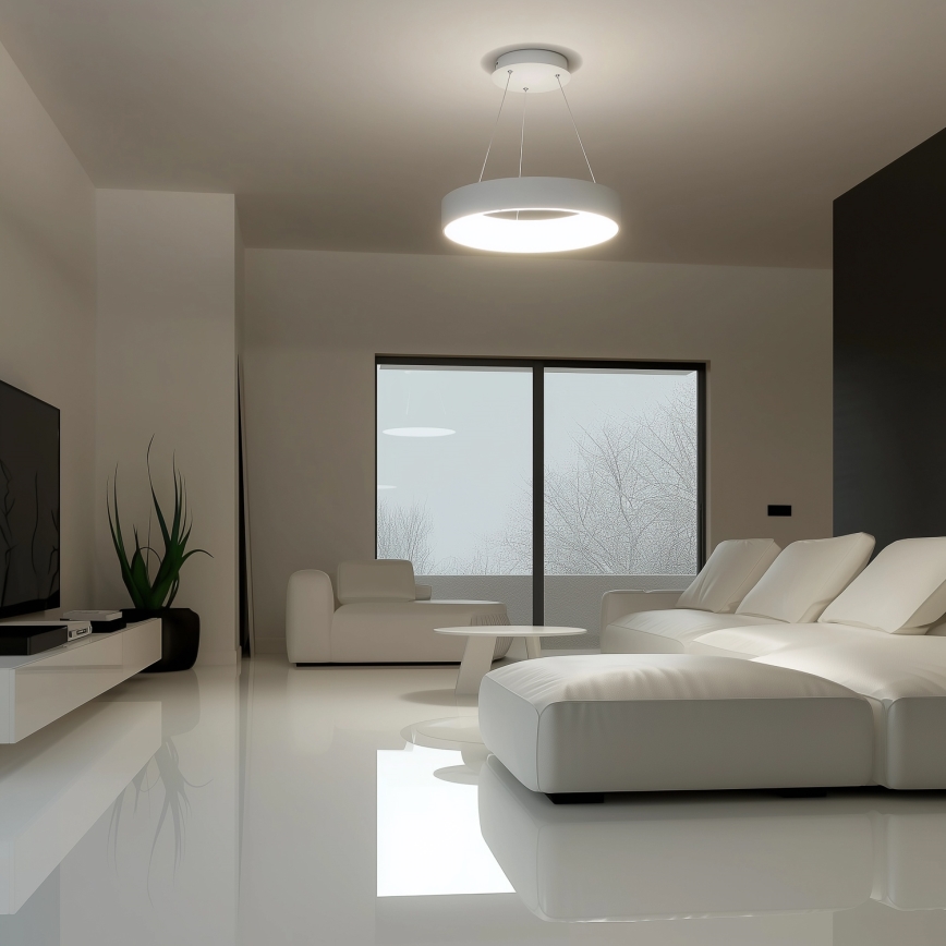 Brilagi - Suspension LED dimmable sur câble FALCON LED/40W/230V 3000-6500K Ø 45 cm blanche + télécommande