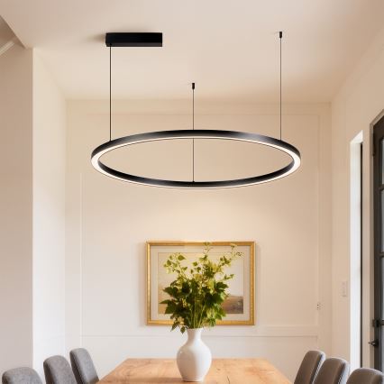 Brilagi - Lustre dimmable sur câble PORTOFINO LED 60W 230V 3000–6000K Ø 80 cm noir + télécommande