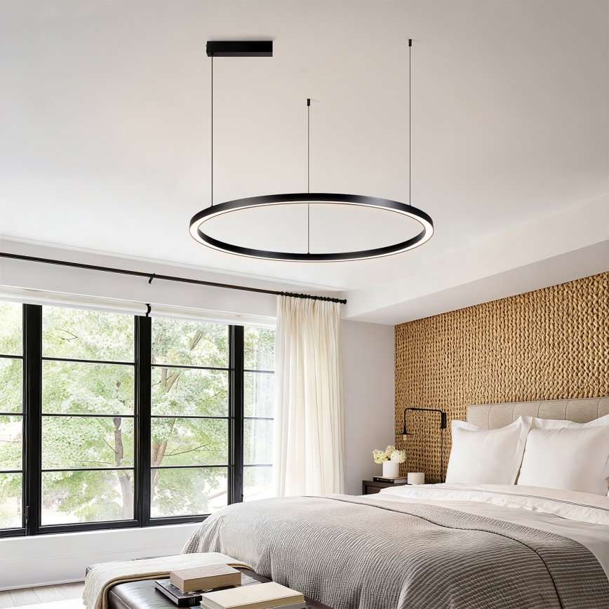 Brilagi - Lustre dimmable sur câble PORTOFINO LED 60W 230V 3000–6000K Ø 80 cm noir + télécommande
