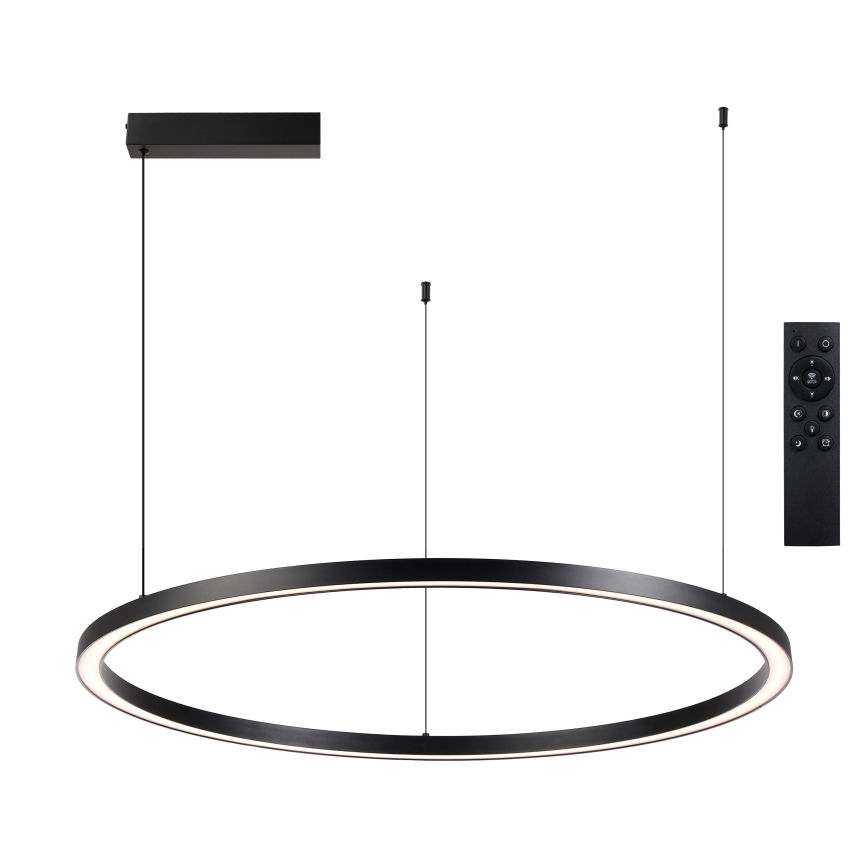 Brilagi - Lustre dimmable sur câble PORTOFINO LED 60W 230V 3000–6000K Ø 80 cm noir + télécommande
